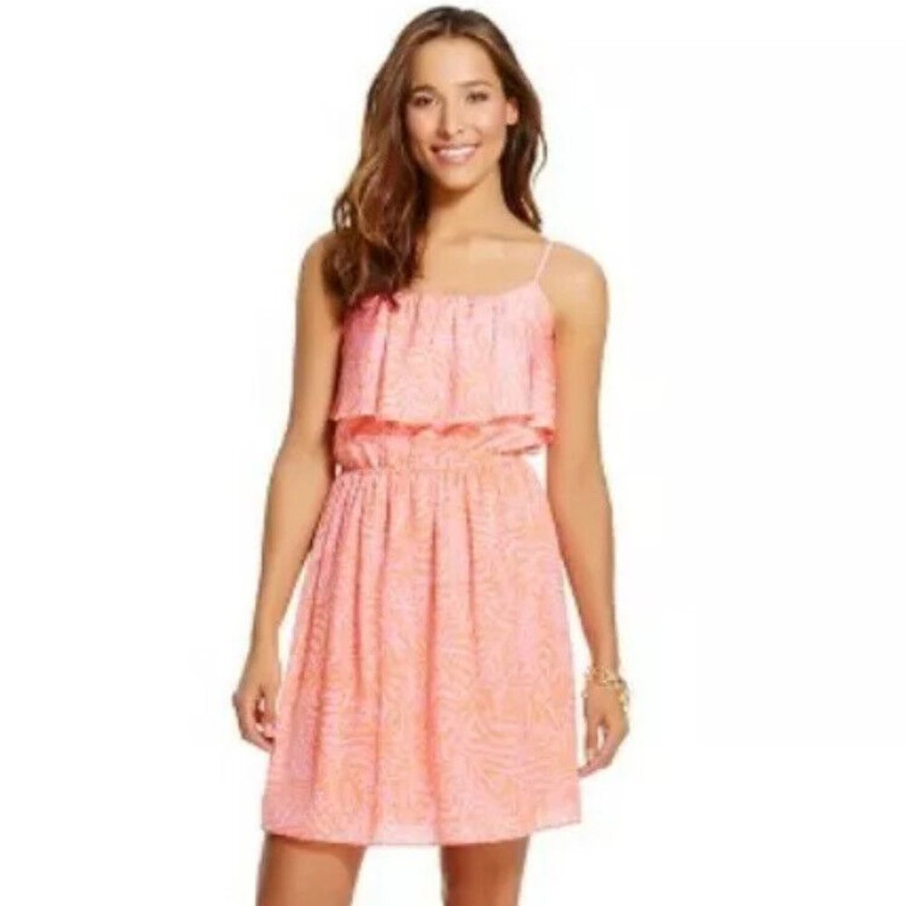 NEW Lilly Pulitzer Target Satin Flounce Dress Giraffing Me Crazy Medium M NWT
